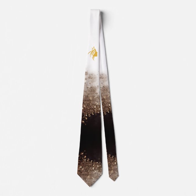 Corbata Peluquería de oro y negro (Anverso)