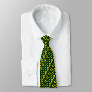 Corbata Pentágonos rodante — Ámbar en verde oscuro