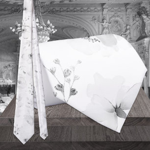 Corbata Peonía de Jardín Blanca sobre Blanco para Boda