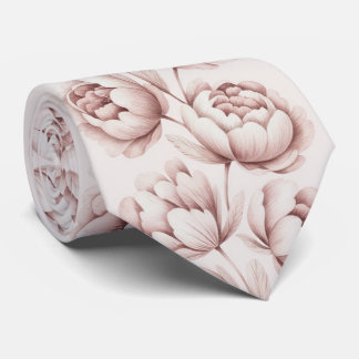 Corbata Peonía floral rosa rubor