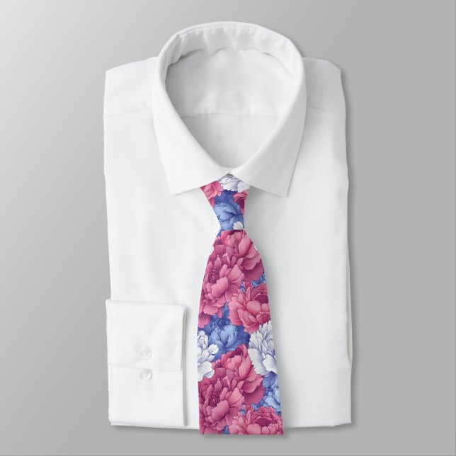 Corbata Peonías Artísticas para el Día del Padre (Atado)