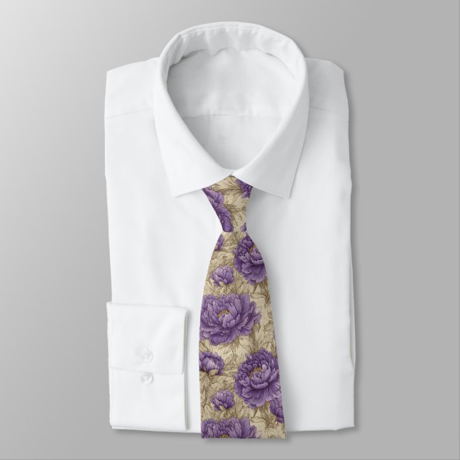 Corbata Peonías del Padrino de Boda de Moda (Atado)
