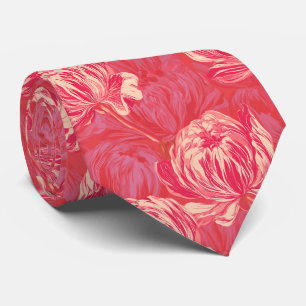 Corbata Peonías Flor Día del Padre Boda de Verano