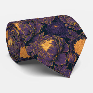 Corbata Peonías Flor Hombre Ropa Tropical Boda