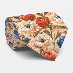 Corbata Peonías Imprimir Novio Boho Boda 
