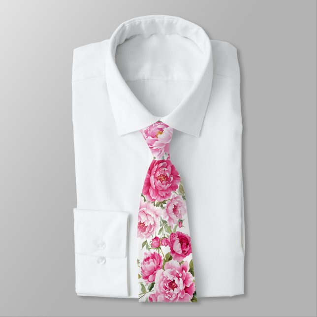 Corbata Peonías Rosa Caliente (Atado)