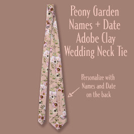 Corbata Peony Garden Names + Date Adobe Clay Boda