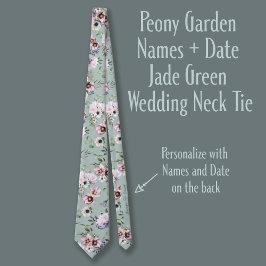 Corbata Peony Garden Names + Date Jade Green Boda