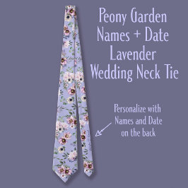 Corbata Peony Garden Names + Date Lavender Boda