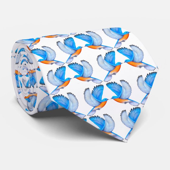Corbata Pequeños pájaros azules de la felicidad (Enrollado)
