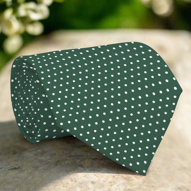 Corbata Pequeños Puntos Blancos Sobre El Fondo Verde De Es (Subido por el creador)