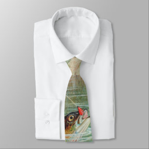 Corbata Perca amarilla por S.A. Kilbourne, pez vintage