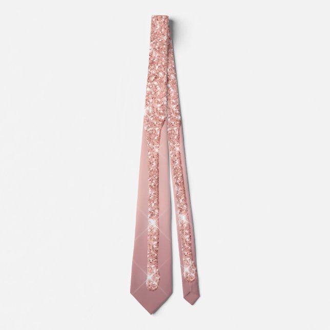 Corbata Perforaciones modernas de Purpurina de Rubor Rosa  (Anverso)