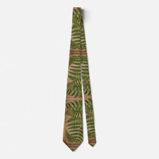 Corbata periódico vintage de arte botánico helechos decora