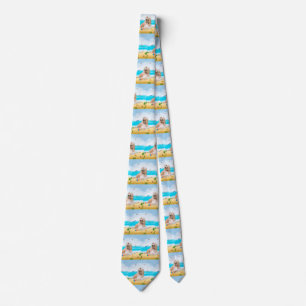 Corbata Perro afgano en la playa