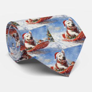 Corbata Perro asqueroso con nieve, Navidades que nieva