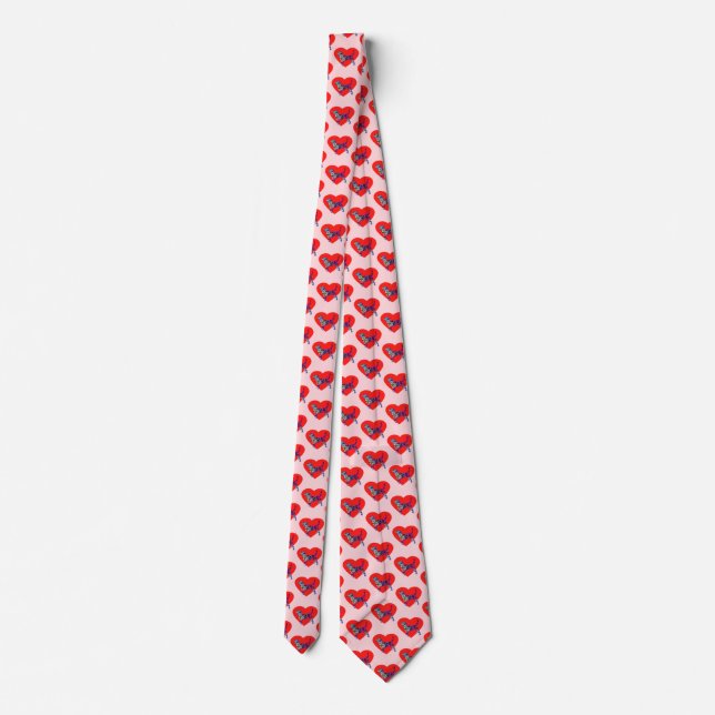 Corbata Perro Beagle Hound Red Valentine Day Pink Neck (Reverso)