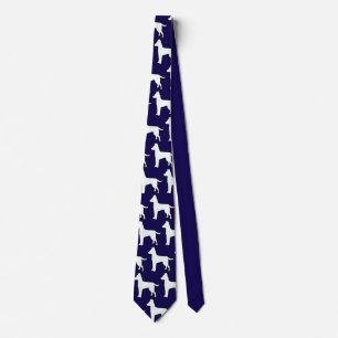 Corbata Perro Blanco Azul Oscuro
