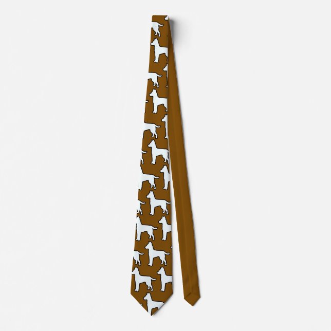 Corbata Perro Blanco Marrón (Anverso)