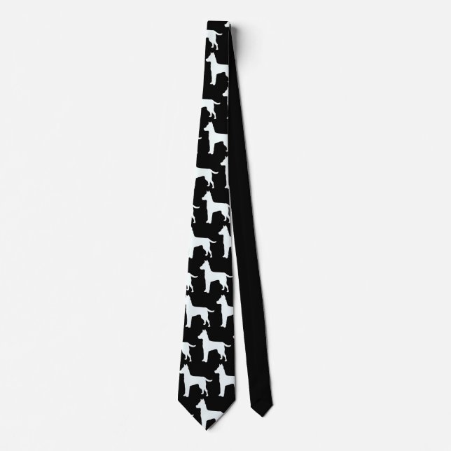 Corbata Perro Blanco Negro  (Anverso)