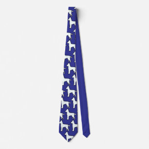Corbata Perro Blanco Profundo Azul 