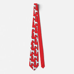 Corbata Perro Blanco Rojo 