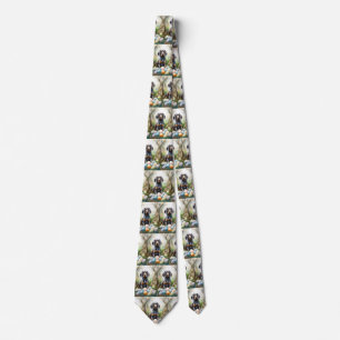 Corbata Perro Bluetick Coonhound con huevos de Pascua Fies