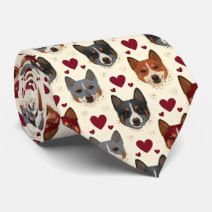 Corbata Perro Boyero Australiano Patrón Corazones de San V