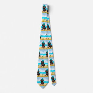 Corbata Perro Dachshund en la Playa