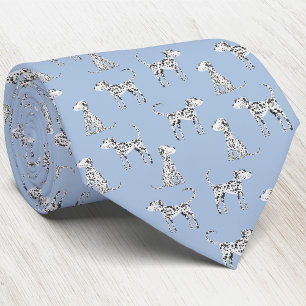 Corbata Perro dálmata divertido azul claro