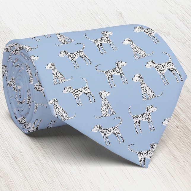 Corbata Perro dálmata divertido azul claro (Fun Dalmatian dog neck tie for animal and puppy lovers. Perfect for Fathers Day.)