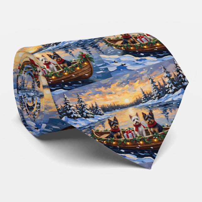 Corbata Perro de aguas de Biewer Navidad Barco Fiesta (Enrollado)