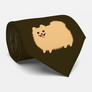 Corbata Perro de caricatura bumerano sobre color chocolate