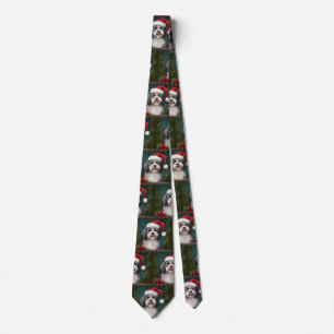 Corbata Perro de Haván en Navidades de nieve