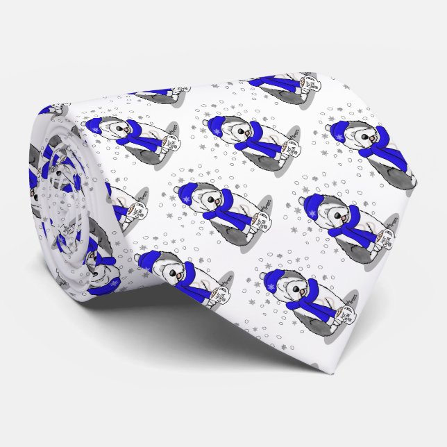 Corbata Perro de perro de perro de perro viejo inglés azul (Enrollado)