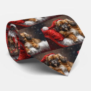 Corbata Perro de raza Spaniel Tibetano Navidad Festiva