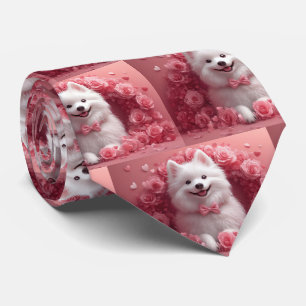 Corbata Perro Esquimal Americano con Rosas - Día de San Va
