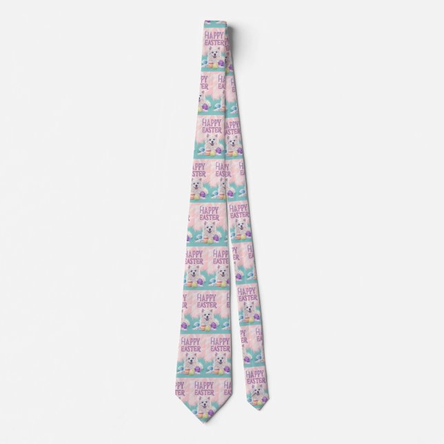 Corbata Perro Esquimal Americano Feliz Pascua (Anverso)