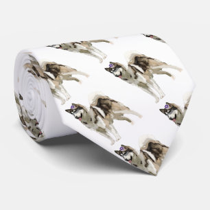 Corbata Perro esquimal, mi lazo de dibujo del mejor amigo