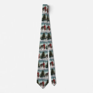 Corbata Perro Galgo en Navidad con Nieve