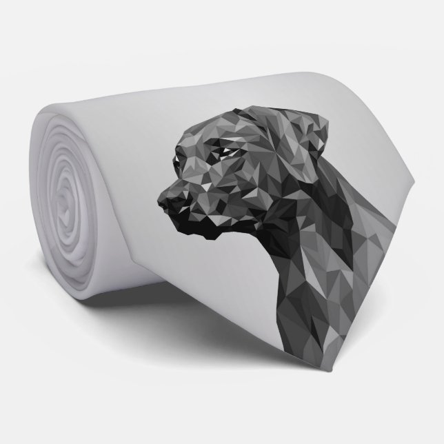 Corbata Perro geométrico gris (Enrollado)