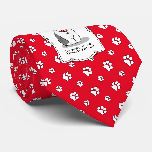 Corbata Perro inglés viejo podrido (gris 1) funesto (Enrollado)