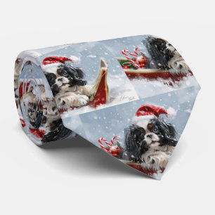 Corbata Perro Japonés Chin Navidad Festiva