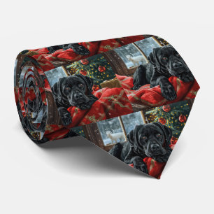 Corbata Perro Labrador Negro Navidad Festiva
