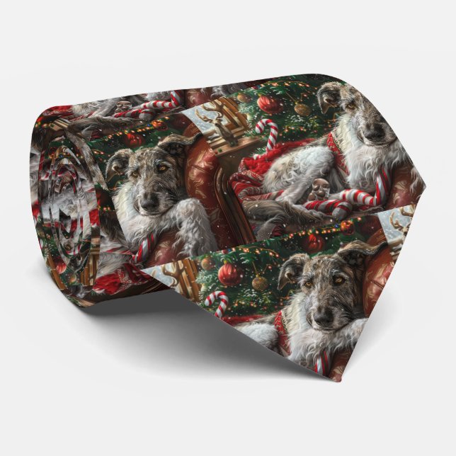 Corbata Perro Lobo Sabueso Navidad Festiva (Enrollado)