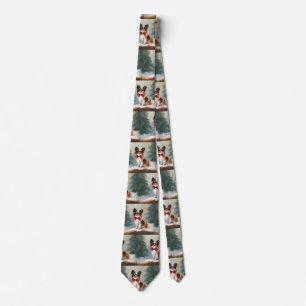 Corbata Perro Papillon en Navidad con Nieve