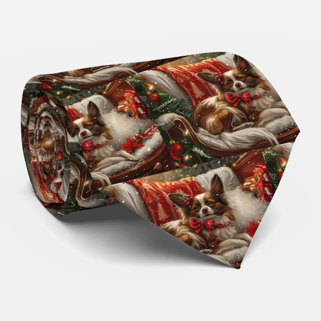 Corbata Perro Papillon Navidad Festiva (Enrollado)