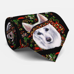 CORBATA PERRO PASTOR ALEMÁN BLANCO  MÉXICO   