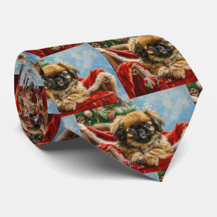 Corbata Perro Pequinés Navideño Festivo