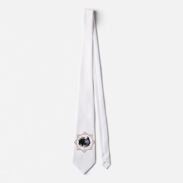 Corbata Perro Pomerania con Conchas Marinas (Anverso)